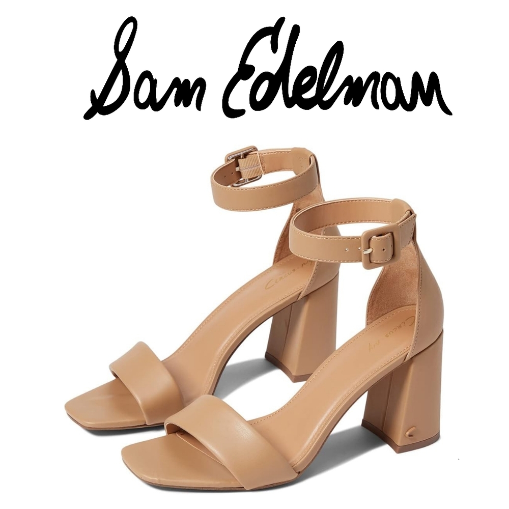 Sam Edelman Elizabeth Block Heel Dark Camel Size 6.5